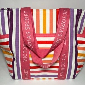 Victoria’s Secret rainbow stripe beach bag